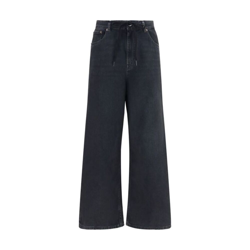 MM6 Black Cotton Relaxed Fit Women's Jeans